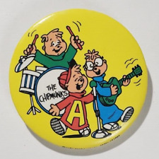 Vintage 1983 Alvin & The Chipmunks Pinback Button Simon Theodore picture