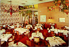 Vintage 1960s Heilman's Beachcomber Restaurant Interior View Florida FL Postcard picture