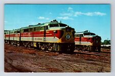 Marion OH-Ohio, Pair of Alco PA's Erie Lackawanna 851, Vintage Postcard picture