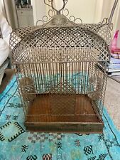 Antique Bird Cage Metal Wire Swivel Feeders French Classic Ornate picture