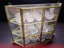 12 Vintage Clear Glass Open Salt Cellars Including Glass 3 Shelf Cabinet... picture