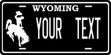 Wyoming Black License Plate Personalized Custom Car Bike Motorcycle Moped Tag picture