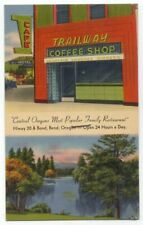 Bend OR Trailway Cafe Coffee Shop Restaurant Linen Postcard Oregon picture