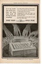 1915 IVORY Soap hands on sink art antique print ad picture