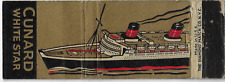 Cunard White Star Shipping Passenger and Freight FL FS Empty Matchbook Cover picture