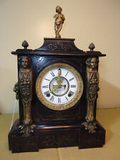 Ansonia Open Escapement Cast Very Ornate Mantel Clock- Runs Fine picture