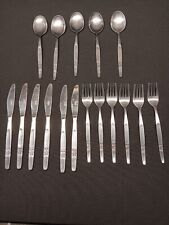 17 PIECES AMEFA ROSE HOLLAND STAINLESS STEEL FLATWARE 5 SPOONS 6 FORKS + 4 KNIFE picture