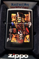 Zippo Rare 'American HARDCORE' w/Suicide Kings on Black Matte Case Mint 2011 picture