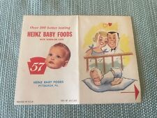 VINTAGE 1960 Heinz 57 Baby Food “Helpful Hints On Baby Care & Feeding” Foldout picture
