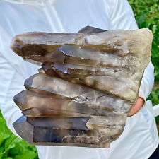 8.7LB Natural Tea black Crystal quartz Cluster Mineral Specimen Healing reiki picture