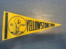 Original vintage 1930s or 40s era old faithful Yellowstone park felt pennant picture