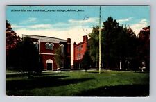 Adrian MI-Michigan, Adrian College Science & North Hall, Vintage c1911 Postcard picture