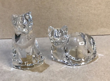 Gorham Fine Cystal Clear Salt and Pepper Shakers Set Cats picture
