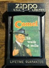 Vintage 1997 Camel I’d Walk A Mile Black Matte Zippo Lighter NEW picture