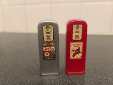 1950s Texaco Sky Fire Chief Gas Pump Salt & Pepper Shakers Double Decals MCM picture