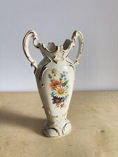 Vintage Garden Rose Daisy Heritage Floral Gold Double Handle Vase Germany picture