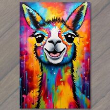 POSTCARD: Funky Llama - Vibrant Pop Art Colors Charming Cool Fun 🦙🌈 picture