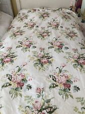 Vintage Laura Ashley Twin Duvet And Sham Cottagecore Floral Roses HTF Pink Trim picture