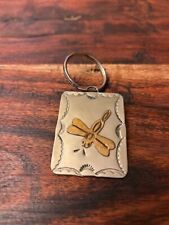 Navajo-Crafted Alpaca Silver Key Ring Zipper Pull with Dragonfly Design 28579 picture