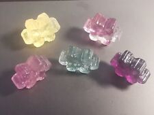 5pcs Natural fluorite carved Mini Snowflake crystal reiki healing Gifts picture