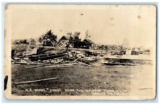 NP Depot Yards After The Tornado Fergus Falls Minnesota MN RPPC Photo Postcard picture