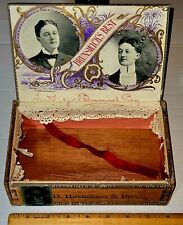 *RARE* 1901 BRUNSWICK/LD HIRSHEIMER/BROS Wooden Cigar Box PITTSFIELD, ILLINOIS picture