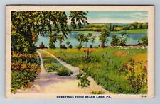 Beach Lake PA-Pennsylvania, General Greetings, c1947 Antique Vintage Postcard picture
