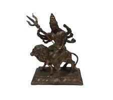 Vintage Durga Lion Brass and Copper Figure Sculpture picture