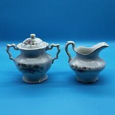 Vintage Sevres Floral China Cream And Sugar Set picture