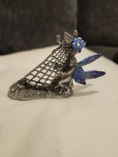 1992 Gallo Ridolfi Pewter Web Harp Figurine Blue And Purple Butterfly Fairy picture