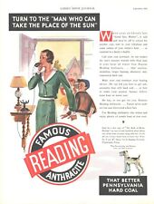 1931 Reading Anthracite Vintage Print Ad Pennsylvania Coal Heating Terrier Dog picture