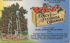 Miami Florida Postcard Floyd's Fruit Grove Linen Travel Curt Teich 1946 Posted picture