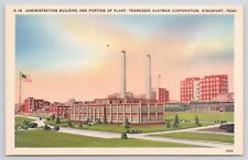 Kingsport Tennessee Eastman Corp Administration Building Plant Linen Postcard picture