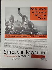 1930 Fortune Magazine Sinclair Mobiline Motor Oil Dinosaurs Print Advertising picture