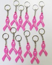 Wholesale Bulk Lot 12 PCS Pink Ribbon Breast Cancer Awareness  Keychains #329 picture