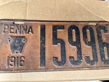 1916 PENN Pennsylvania Vintage License Plate picture