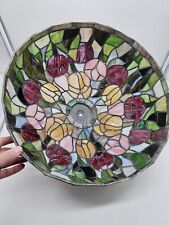 Tiffany Style Slag Stained Glass Flowers Lamp Shade 16x9