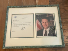 8x10 AUTOGRAPHED PICTURE OF VICE PRESIDENT, AL GORE with LETTER FRAMED picture