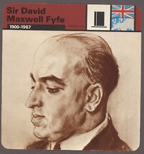 Sir David Maxwell Fyfe  Edito Service Card Second World War II Person picture