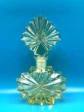 Vintage Perfume Bottle Art Deco Yellow Marked Czechoslovakia Glass Dauber picture