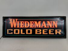 Vtg 80's WIEDEMANN Cold Beer Light Up Sign 29.5