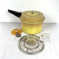 Mirro Matic Pressure Cooker 4 Qt Cooking Pot Vintage Aluminum USA Made Yellow picture