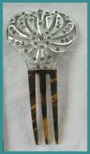 Vintage Small Celluloid & Aluminum Hair Comb w/RS picture