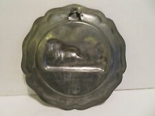 Rein Zinn Pewter 8-1/2” Plate Raised Relief Design Horse & plow  WALL HANGING  picture