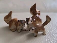 Vintage Bone China Miniature Squirrel Family Set Of 3 Baby 1960s  picture