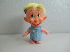 Vintage plastic toy clown troll gnome elf felt hat & clothes Japan figure picture