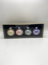 Set of 4 Vintage Celebrate It Colored Glass Ball Ornaments picture