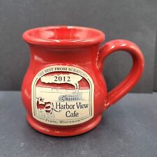 Harbor View Cafe Pepin Wisconsin Coffee Mug Red Deneen Pottery 2012 picture