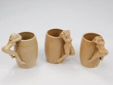 Vintage Dorothy Kindell Set of 3 Nude Woman Handle Art Pottery Mug 1940 picture