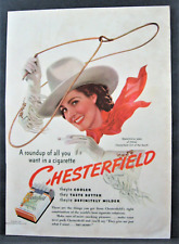 Vintage 1940 Chesterfield Cigarettes Magazine Ad Full Page Francesca Sims picture